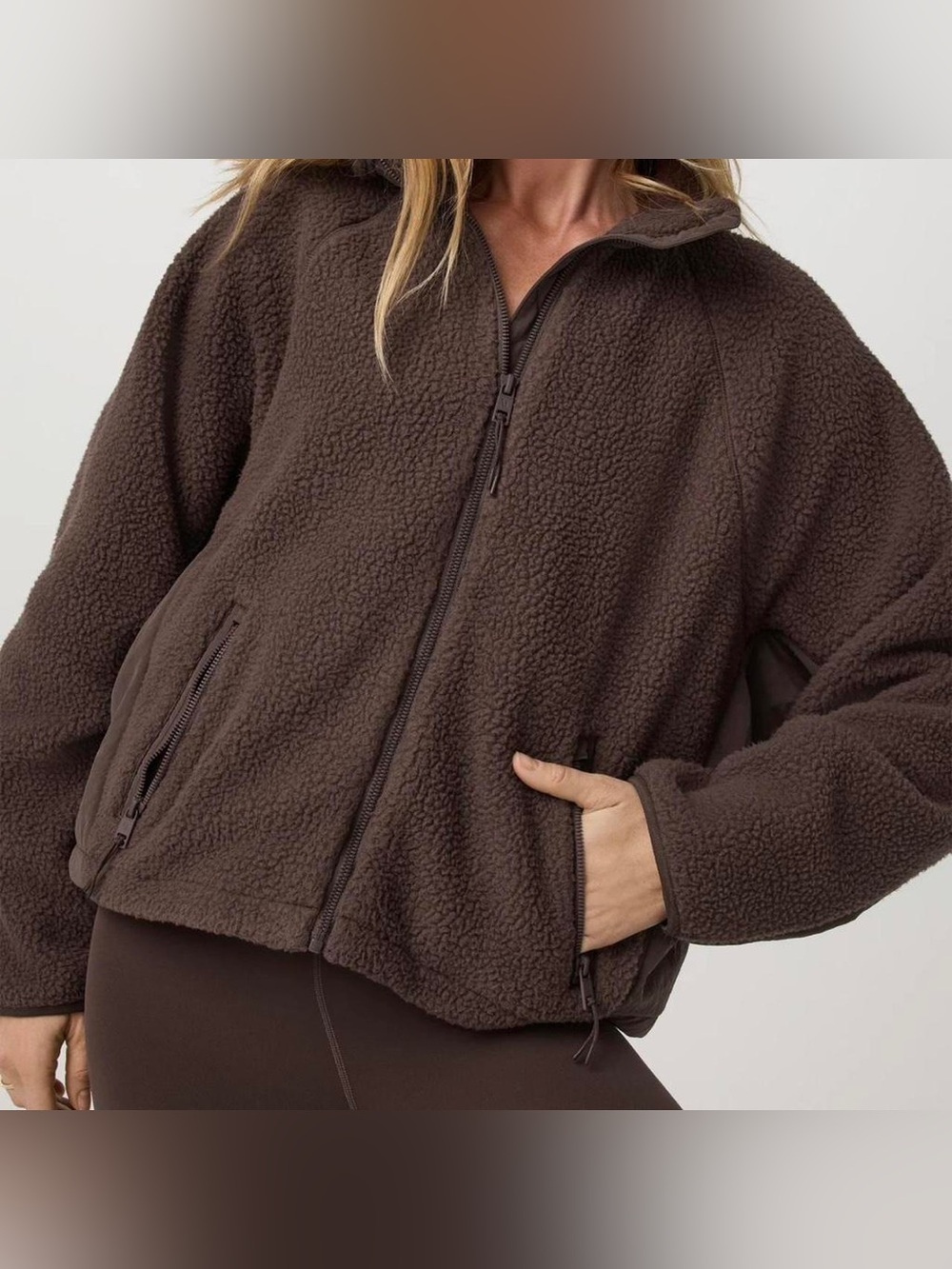 Vuori Alpine Jacket - Medium - Sold Out Chocolate Brown Sherpa Teddy Full-Zip